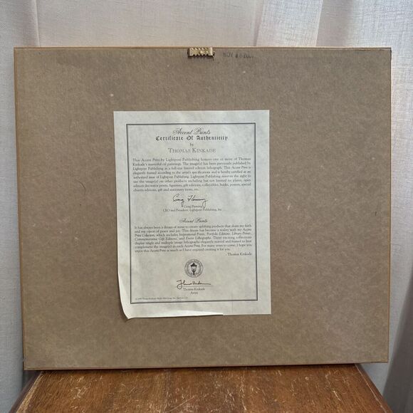 Thomas Kinkade Pye‎ Corner Cottage Framed 14.5" x 12.5" Canvas Accent Print COA - Picture 5 of 8